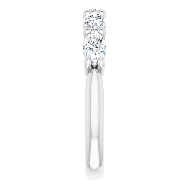 1.05 ct. Oval Cut Diamond Wedding Band 5 Stone Anniversary Ring-VIRABYANI
